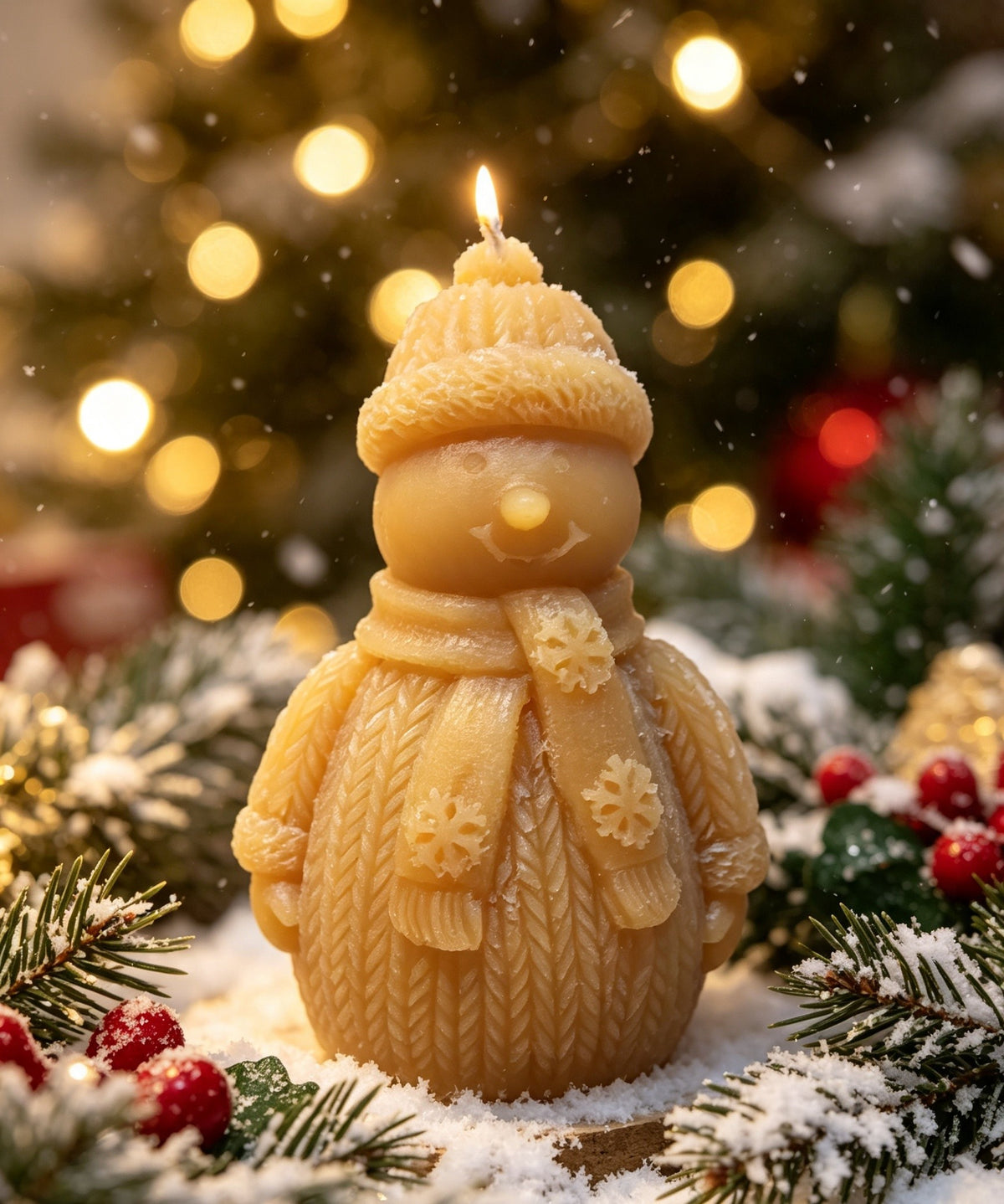Snowman candle