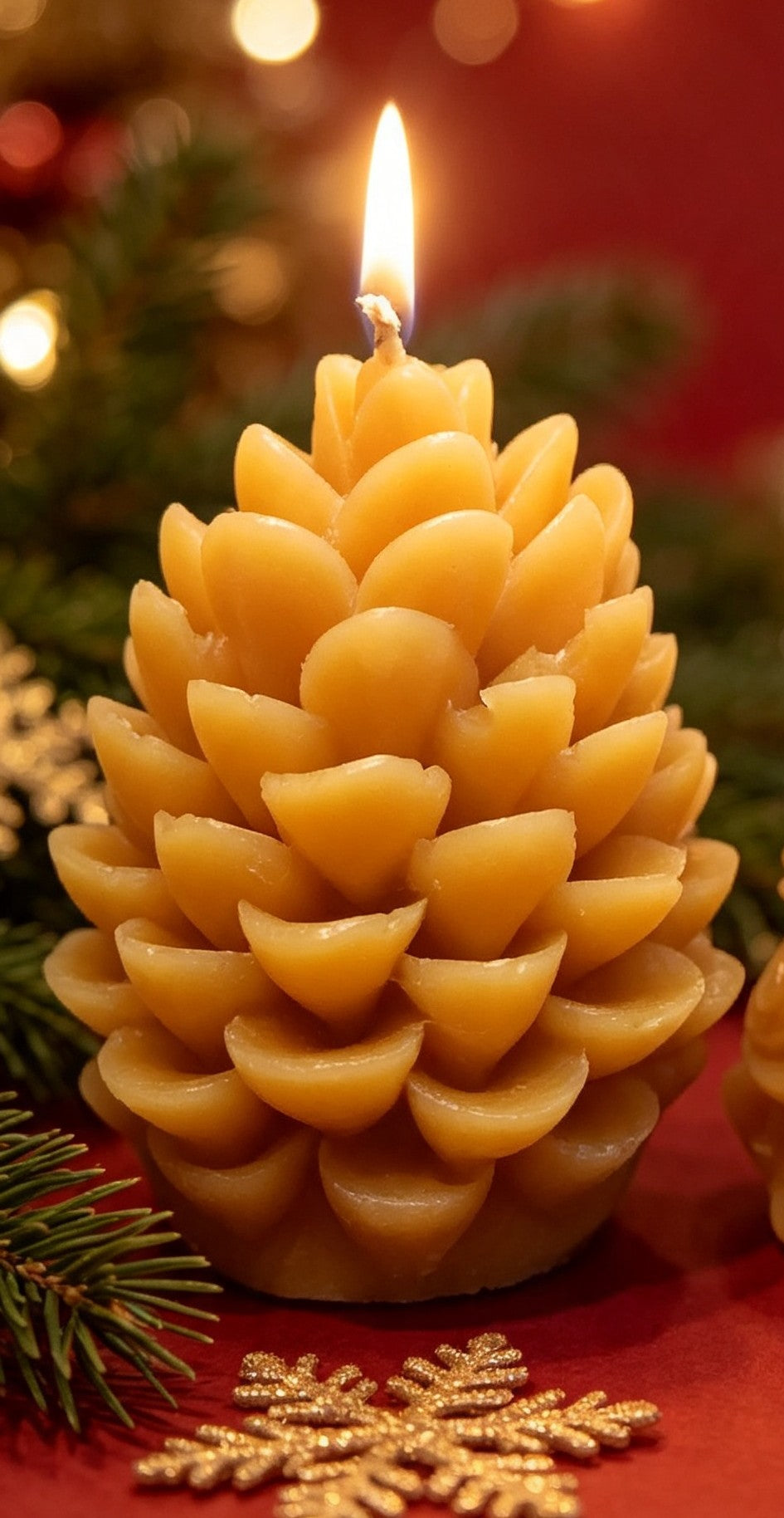 Pinecone Beeswax Candle