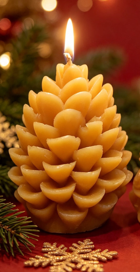 Pinecone Beeswax Candle